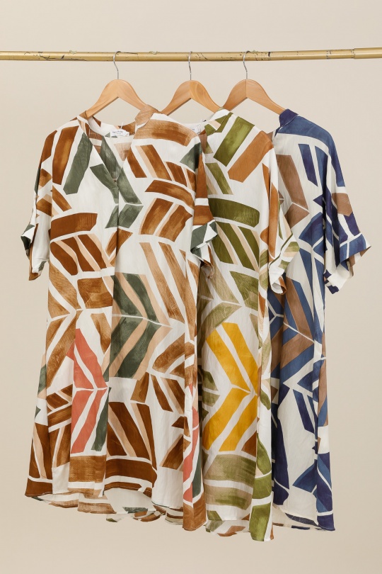 Robes mi-longues Femme Couleurs mélangées NEW LOLO A3217 Efashion Paris