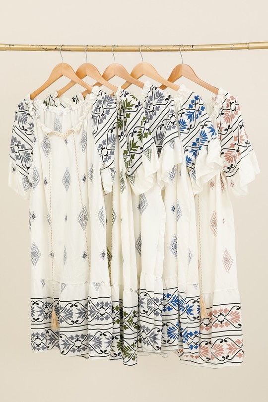 Robes mi-longues Femme Couleurs mélangées NEW LOLO A3229 Efashion Paris