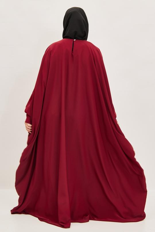 Abaya Femme Bordeaux SILVER FASHION 6176 Efashion Paris