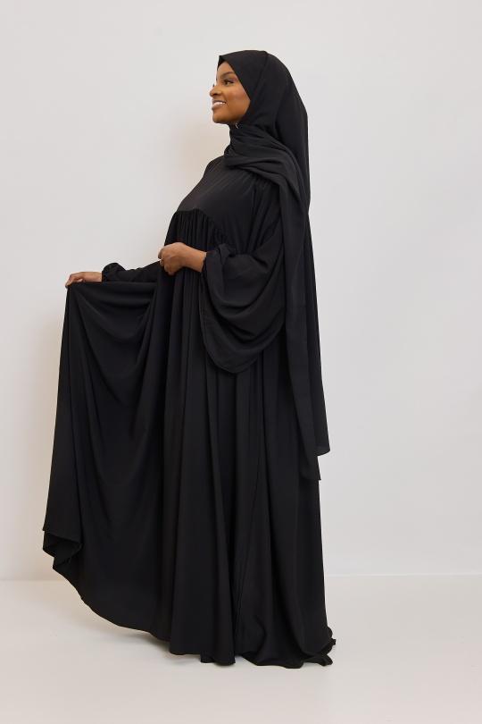 Abaya Femme Noir SILVER FASHION 3001 Efashion Paris