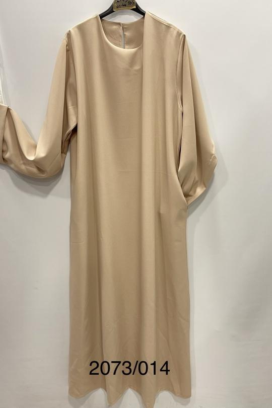 Abaya Femme Beige SILVER FASHION 2073 Efashion Paris