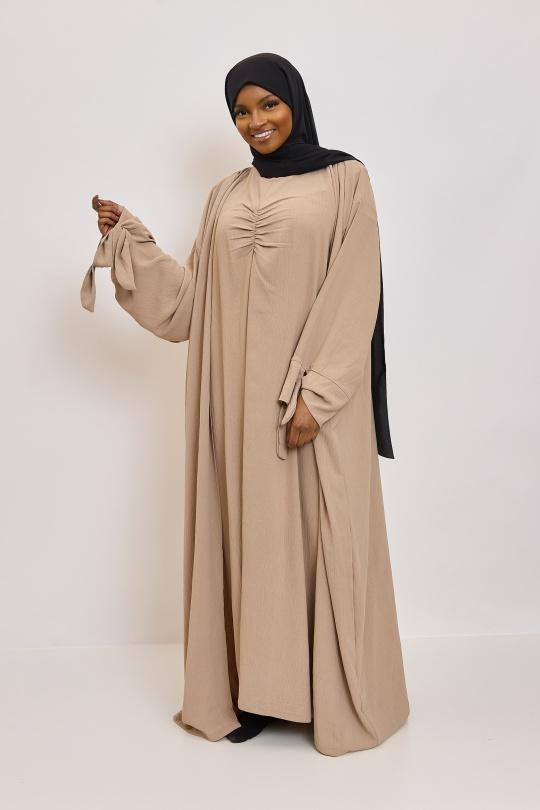 Abaya Femme Beige SILVER FASHION 2601 Efashion Paris
