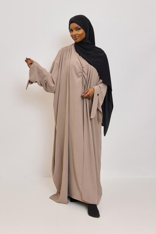 Abaya Femme Beige SILVER FASHION 2601 Efashion Paris