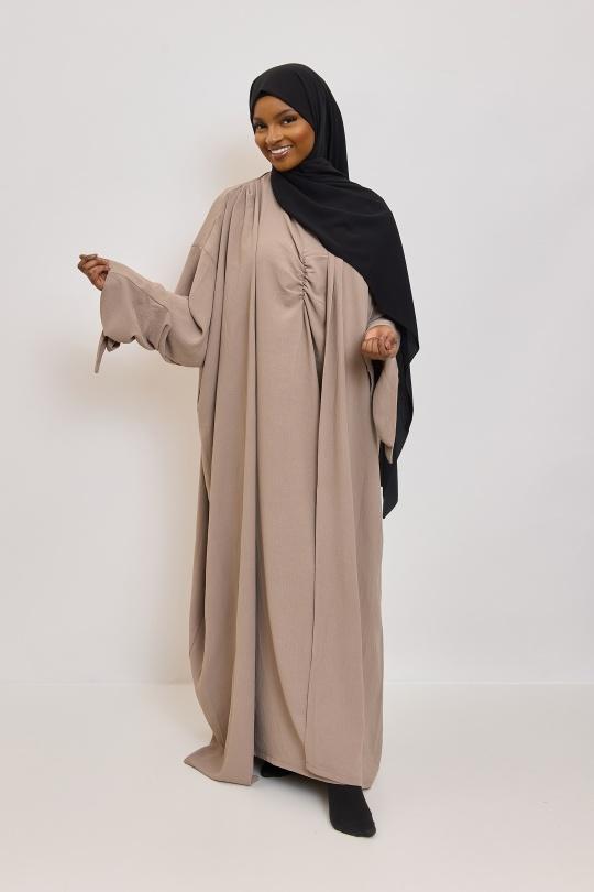Abaya Femme Beige SILVER FASHION 2601 Efashion Paris