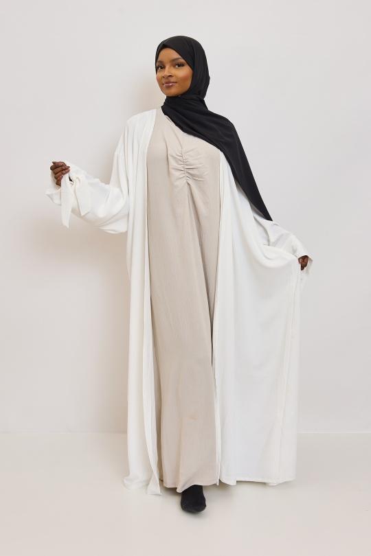 Abaya Femme Beige SILVER FASHION 2601 Efashion Paris