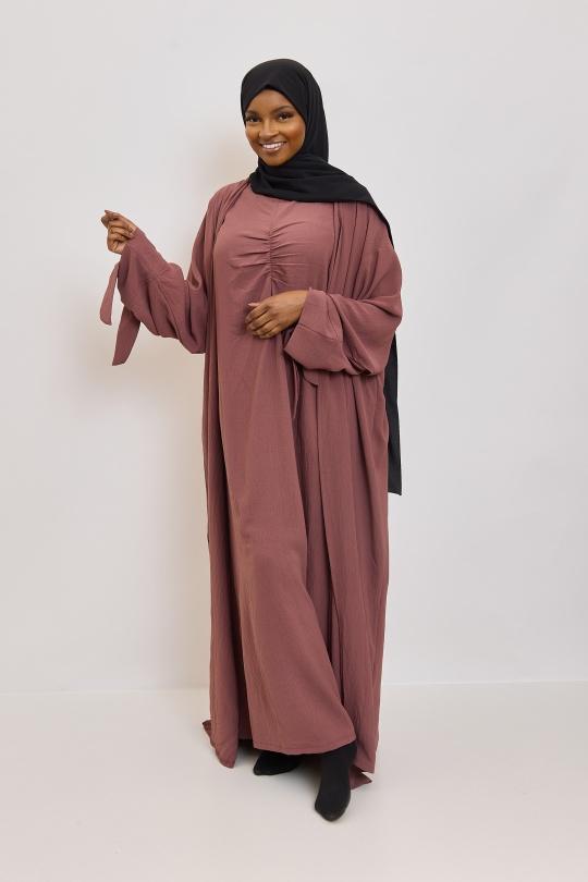 Abaya Femme Beige SILVER FASHION 2601 Efashion Paris