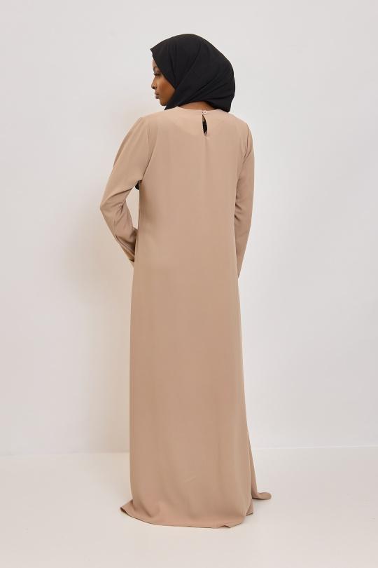 Abaya Femme Beige SILVER FASHION 2251 Efashion Paris