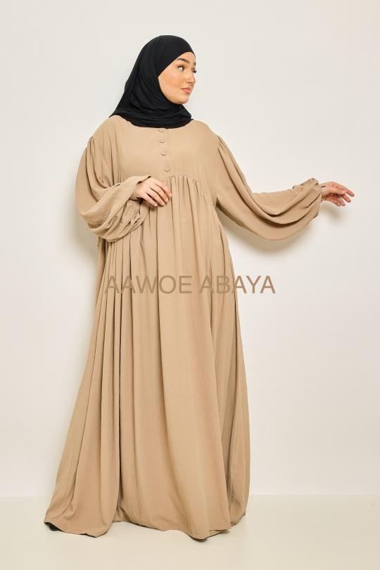 Abaya Femme Beige SILVER FASHION 2607 Efashion Paris