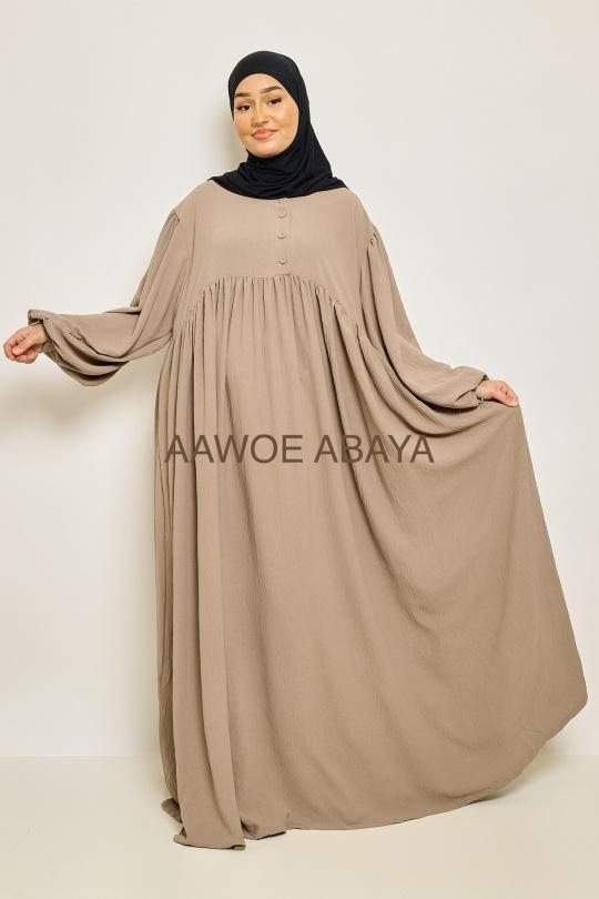 Abaya Femme Beige SILVER FASHION 2607 Efashion Paris