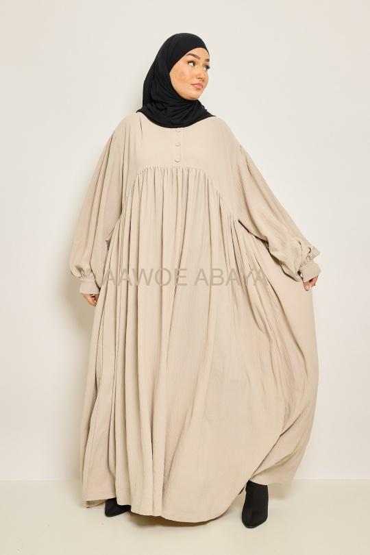 Abaya Femme Beige SILVER FASHION 2607 Efashion Paris