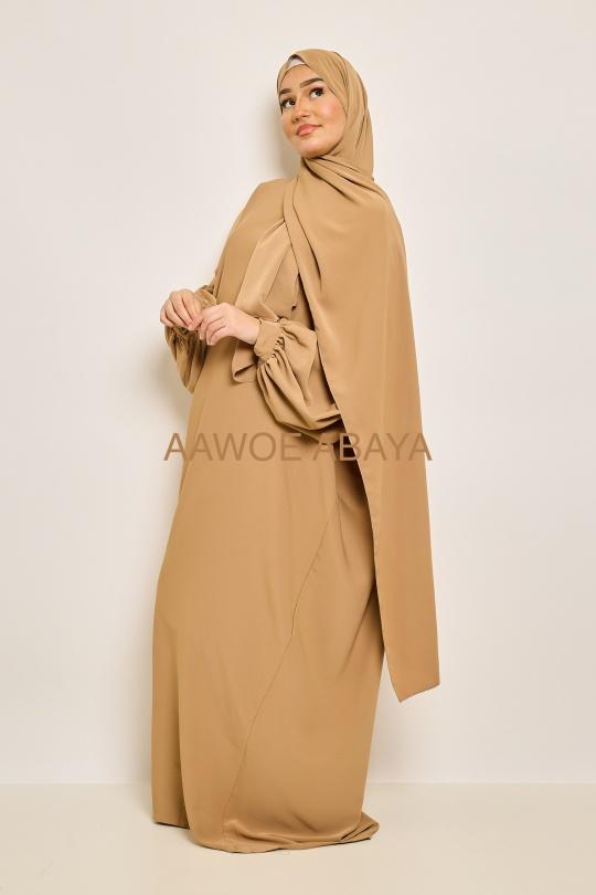 Abaya Femme Beige SILVER FASHION 2333 Efashion Paris
