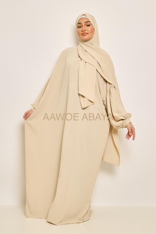Abaya Femme Beige SILVER FASHION 2333 Efashion Paris