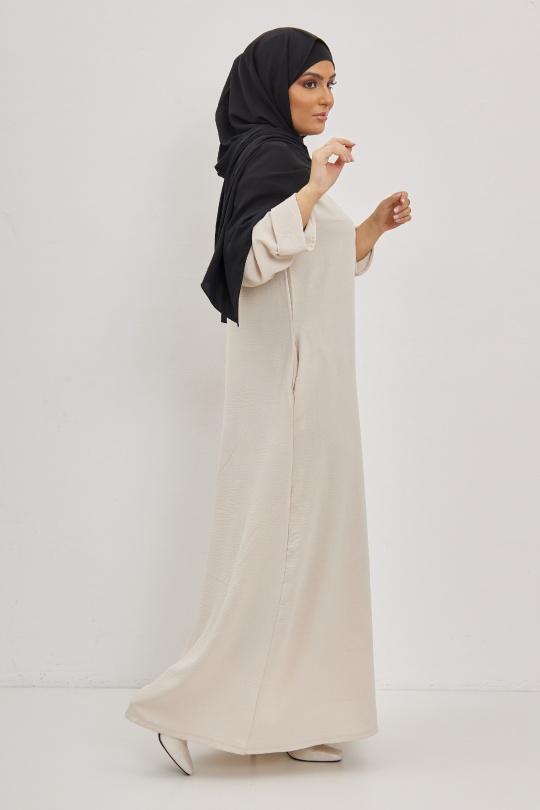 Abaya Femme Ivoire SILVER FASHION 1863B Efashion Paris