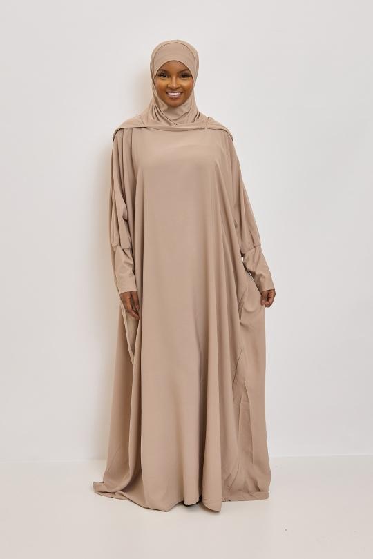 Abaya Femme Beige SILVER FASHION 011R Efashion Paris