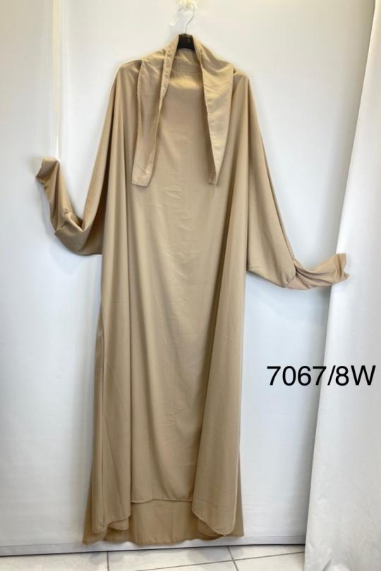 Abaya Femme Gris clair SILVER FASHION 7067 Efashion Paris