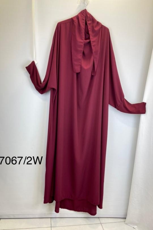 Abaya Femme Gris clair SILVER FASHION 7067 Efashion Paris