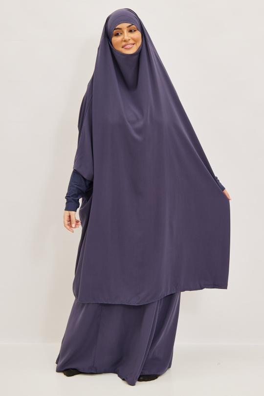 Abaya Femme Gris clair SILVER FASHION 7067 Efashion Paris