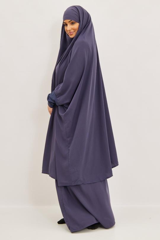 Abaya Femme Gris clair SILVER FASHION 7067 Efashion Paris