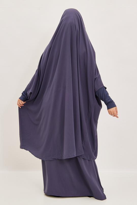 Abaya Femme Gris clair SILVER FASHION 7067 Efashion Paris