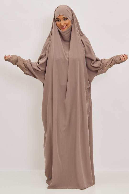 Abaya Femme Gris clair SILVER FASHION 7067 Efashion Paris