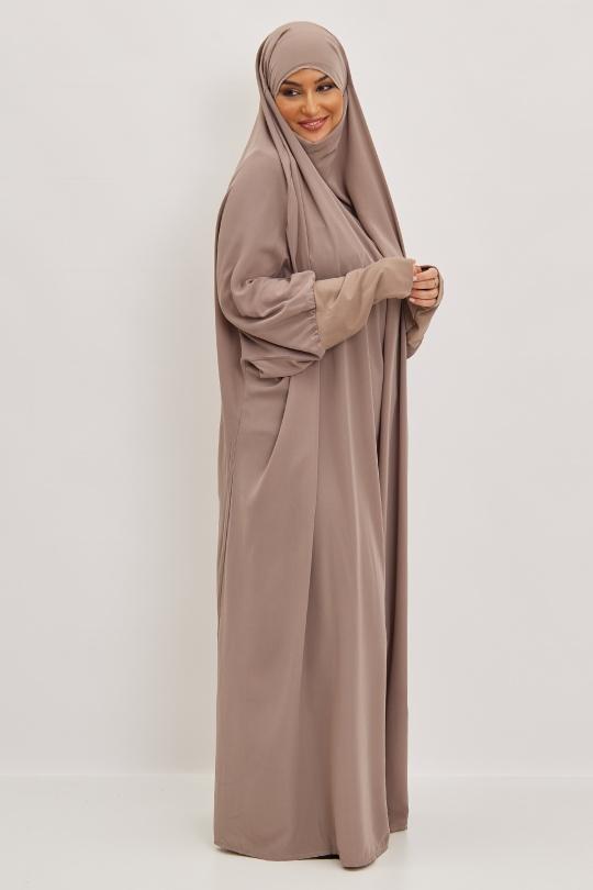Abaya Femme Gris clair SILVER FASHION 7067 Efashion Paris