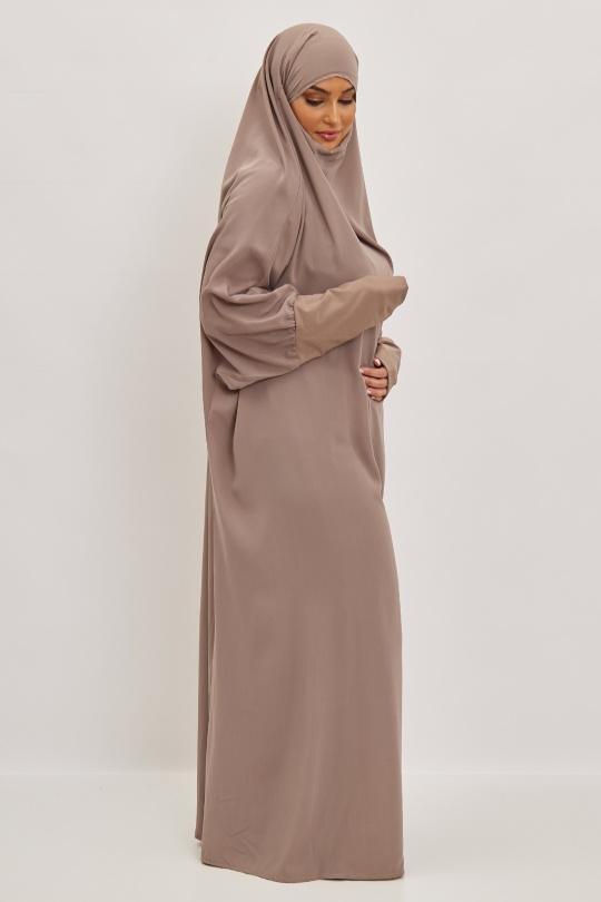 Abaya Femme Gris clair SILVER FASHION 7067 Efashion Paris