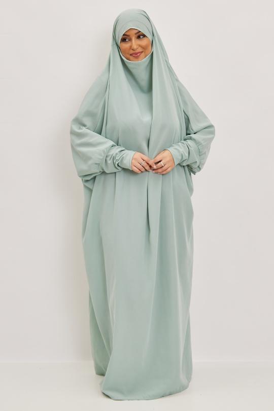Abaya Femme Gris clair SILVER FASHION 7067 Efashion Paris