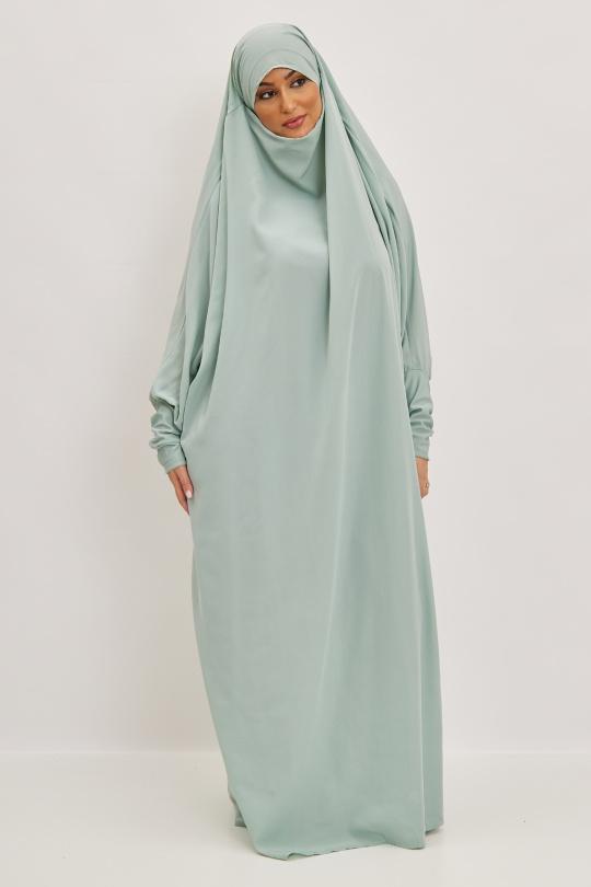 Abaya Femme Gris clair SILVER FASHION 7067 Efashion Paris