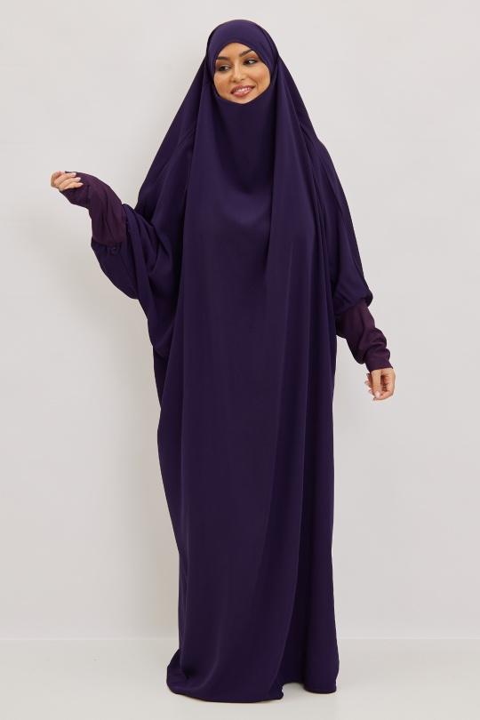 Abaya Femme Gris clair SILVER FASHION 7067 Efashion Paris
