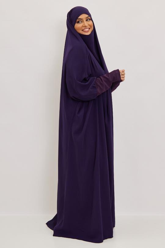 Abaya Femme Gris clair SILVER FASHION 7067 Efashion Paris