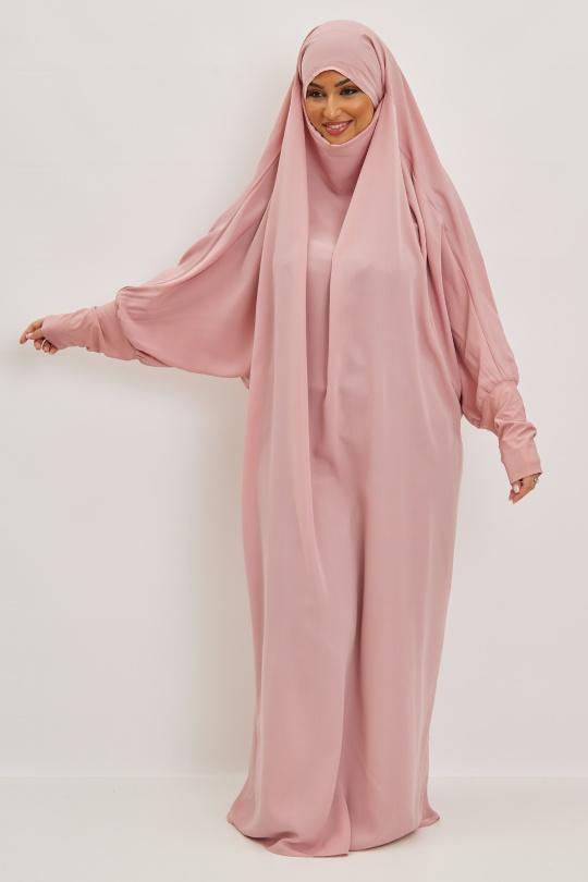 Abaya Femme Gris clair SILVER FASHION 7067 Efashion Paris