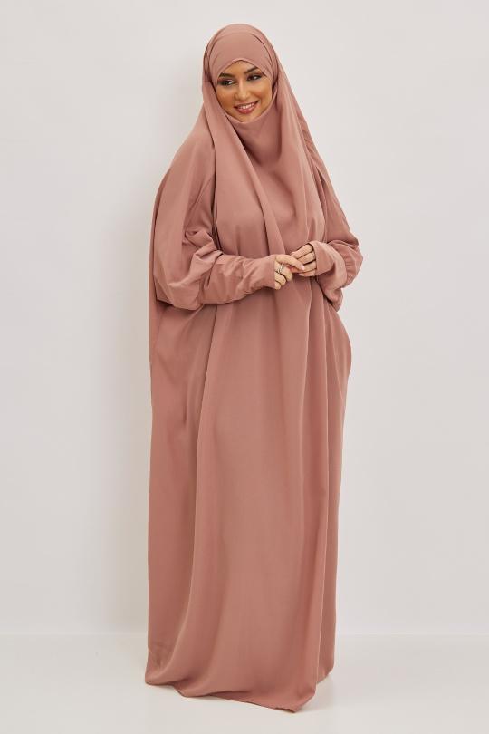 Abaya Femme Gris clair SILVER FASHION 7067 Efashion Paris