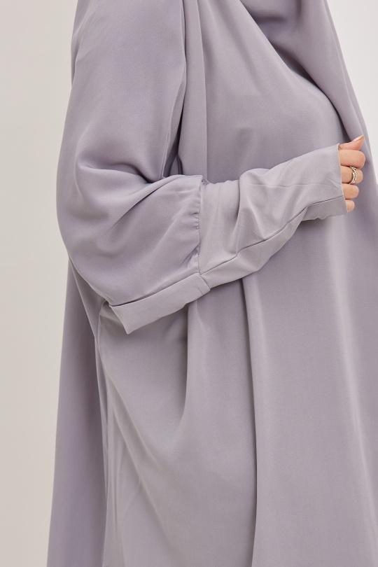 Abaya Femme Gris clair SILVER FASHION 7067 Efashion Paris
