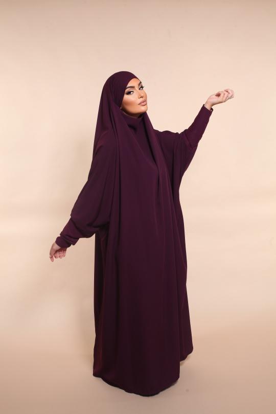Abaya Femme Gris clair SILVER FASHION 7067 Efashion Paris