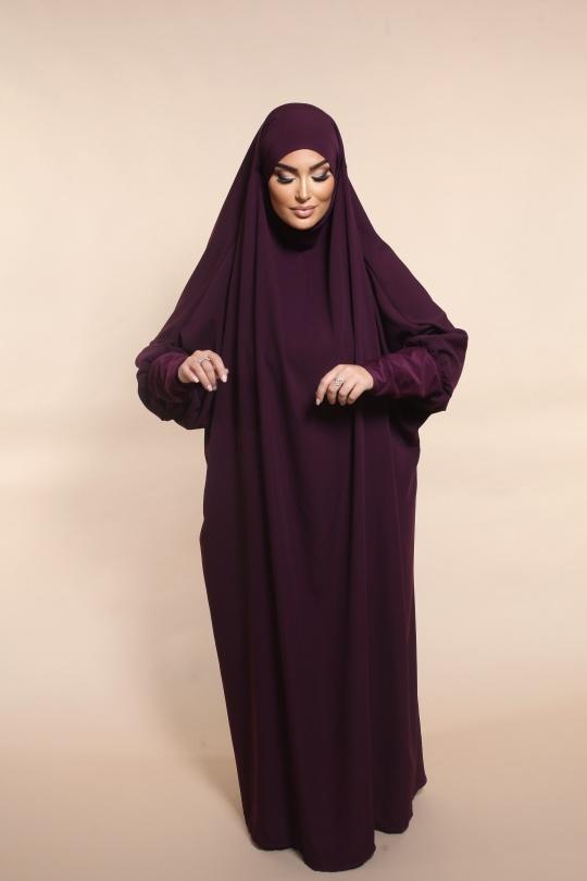 Abaya Femme Gris clair SILVER FASHION 7067 Efashion Paris