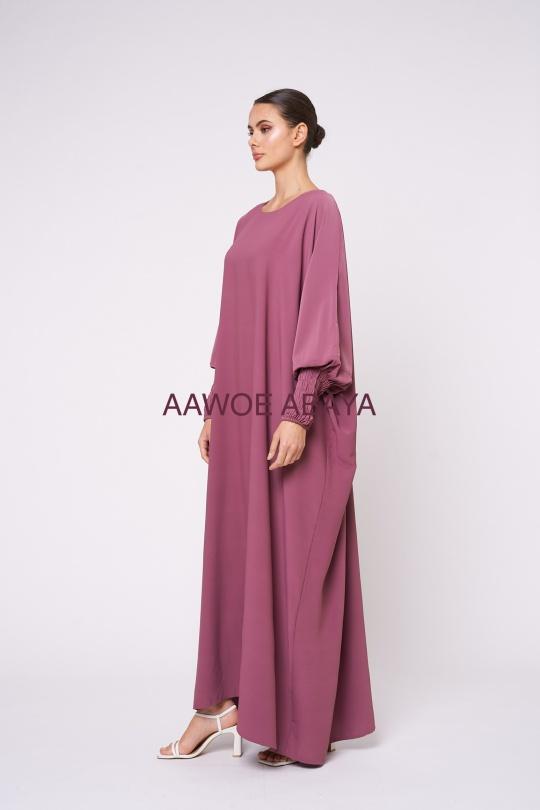 Abaya Femme Magenta SILVER FASHION 6182 Efashion Paris