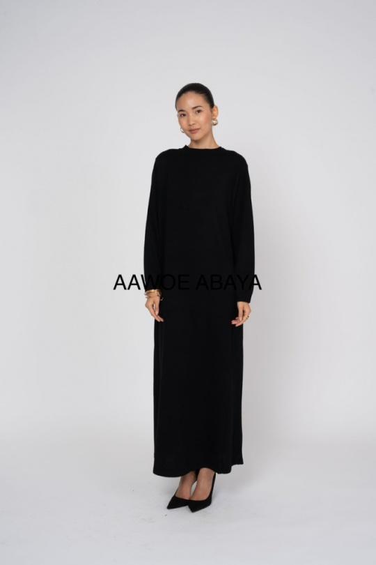Abaya Femme Noir SILVER FASHION T8079 Efashion Paris