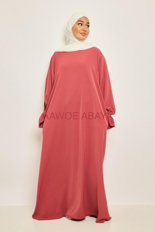 Abaya Femme Rose corail SILVER FASHION 2332 Efashion Paris