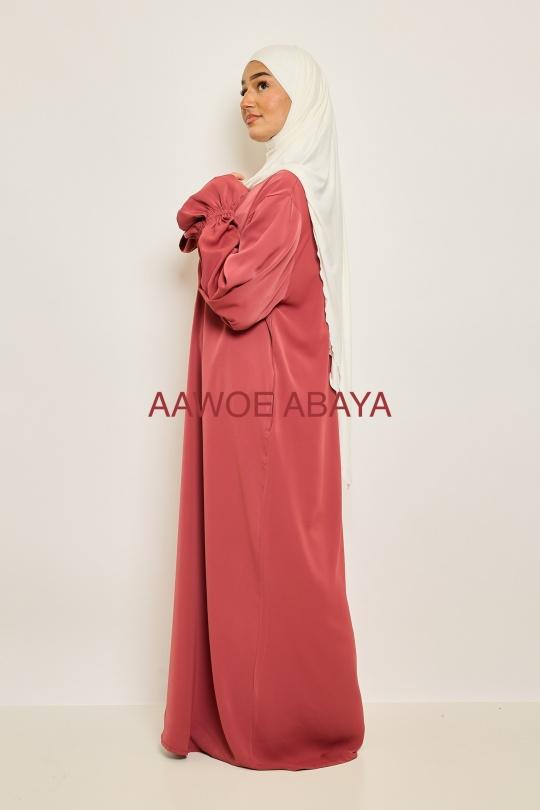 Abaya Femme Rose corail SILVER FASHION 2332 Efashion Paris