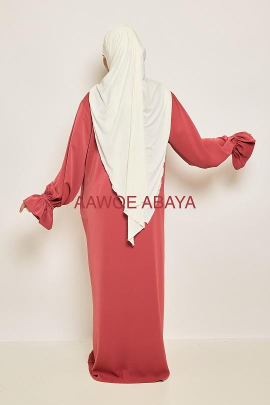Abaya Femme Rose corail SILVER FASHION 2332 Efashion Paris