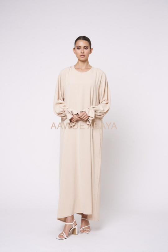 Abaya Femme Rose corail SILVER FASHION 2332 Efashion Paris