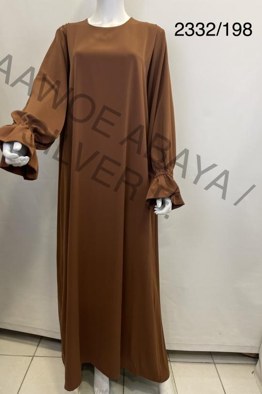 Abaya Femme Rose corail SILVER FASHION 2332 Efashion Paris