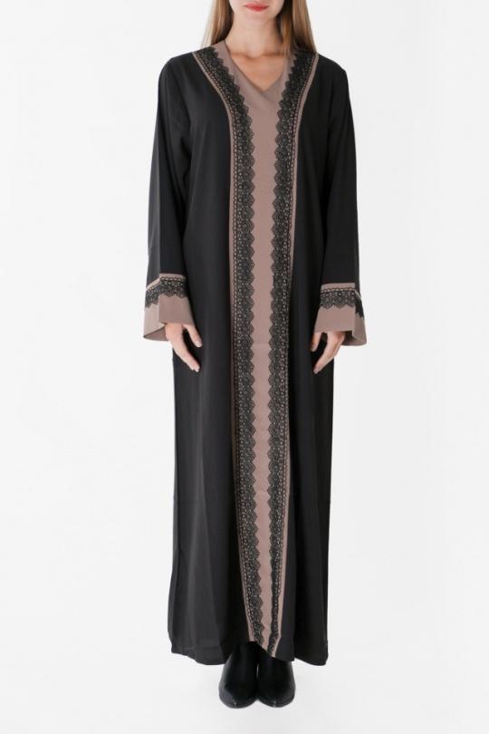 Abaya Femme Taupe SILVER FASHION 2020R Efashion Paris