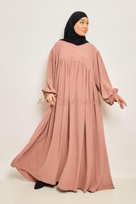 Abaya Femme Vieux rose SILVER FASHION 2607 Efashion Paris
