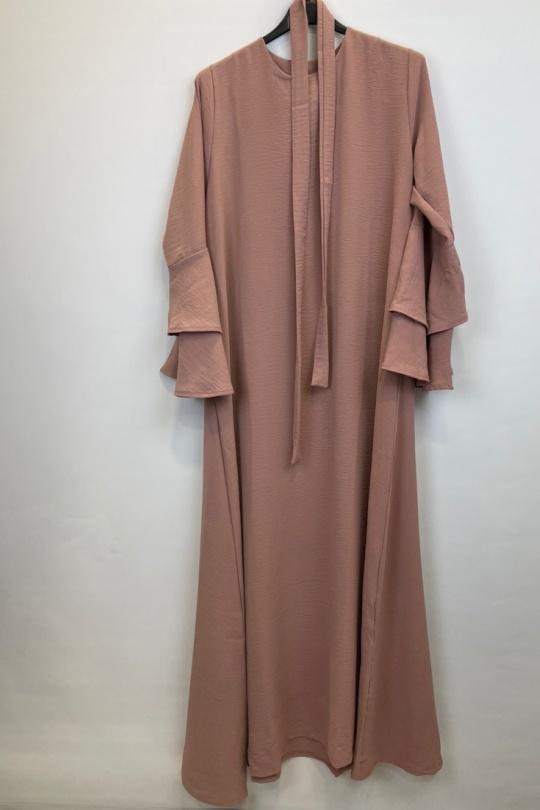 Abaya Femme Taupe SILVER FASHION 1810B Efashion Paris