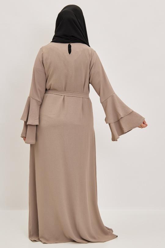 Abaya Femme Taupe SILVER FASHION 1810B Efashion Paris