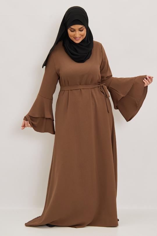 Abaya Femme Taupe SILVER FASHION 1810B Efashion Paris