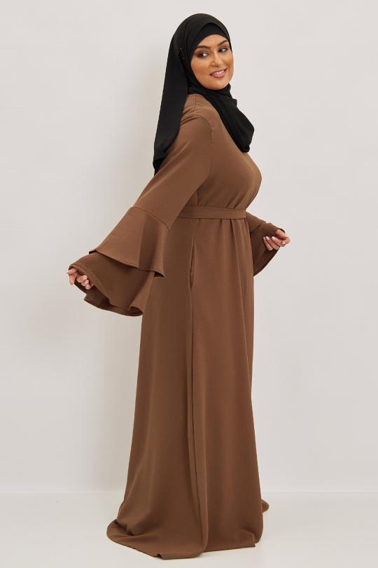 Abaya Femme Taupe SILVER FASHION 1810B Efashion Paris