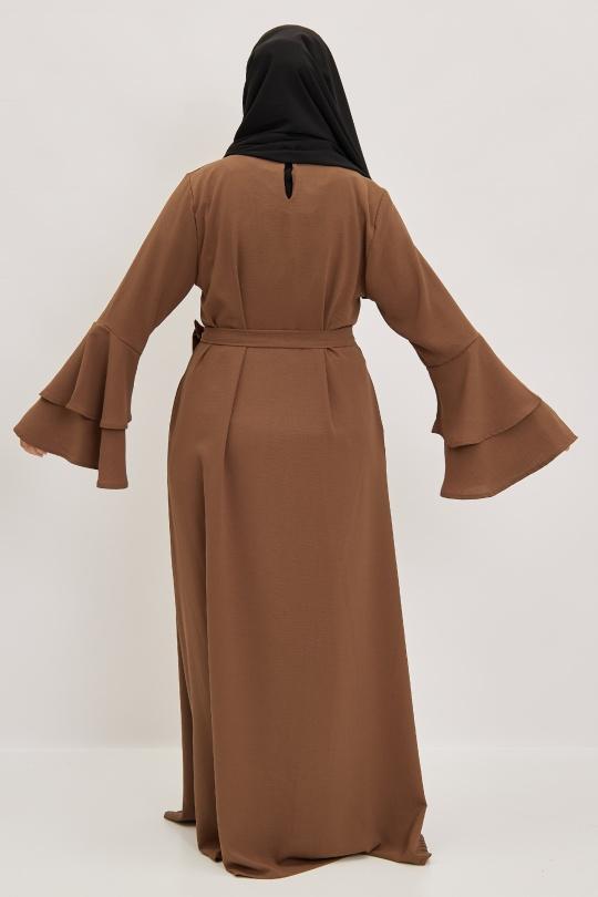 Abaya Femme Taupe SILVER FASHION 1810B Efashion Paris