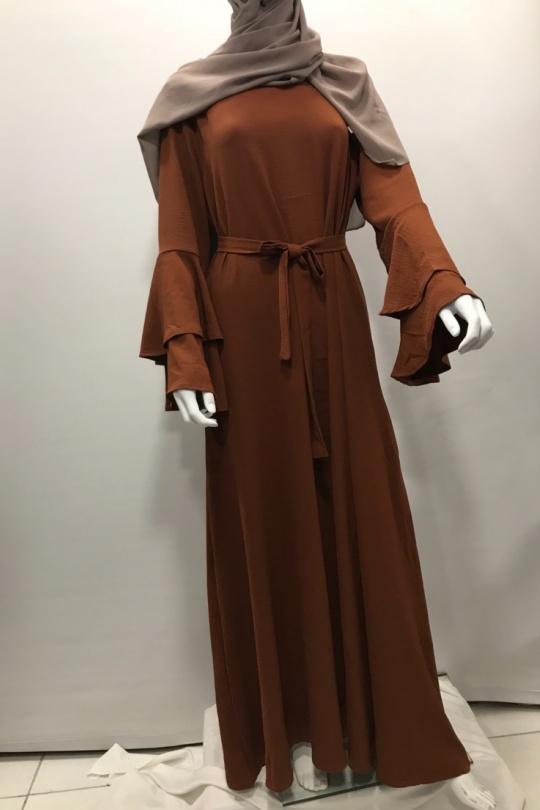 Abaya Femme Taupe SILVER FASHION 1810B Efashion Paris